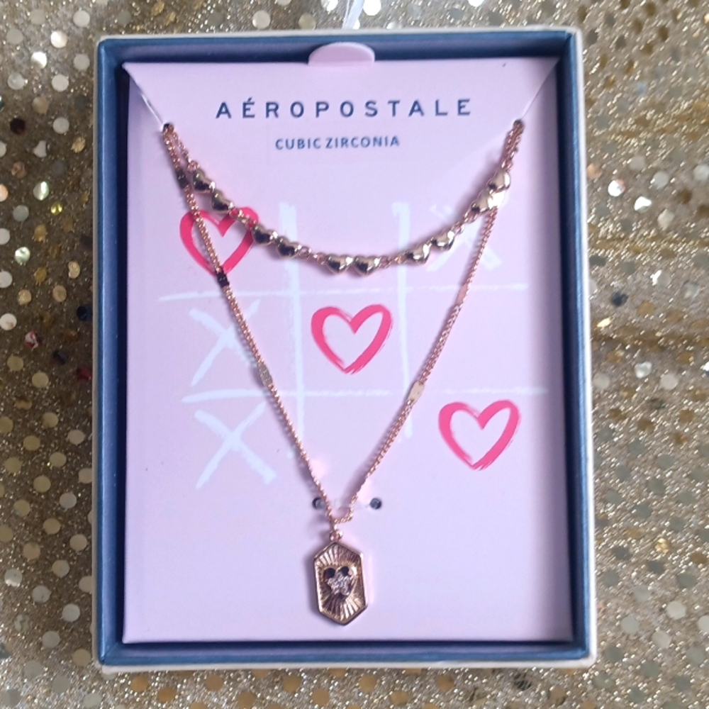 Aeropostale~ Cubic Zirconia Two Chain Layer Necklace ✨💎